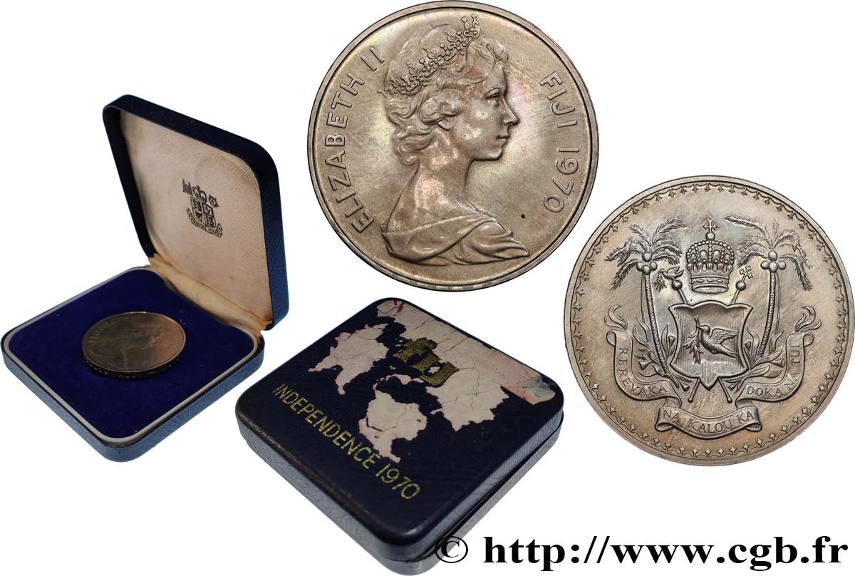 FIDJI 1 Dollar Elisabeth II / emblème 1970  SUP 