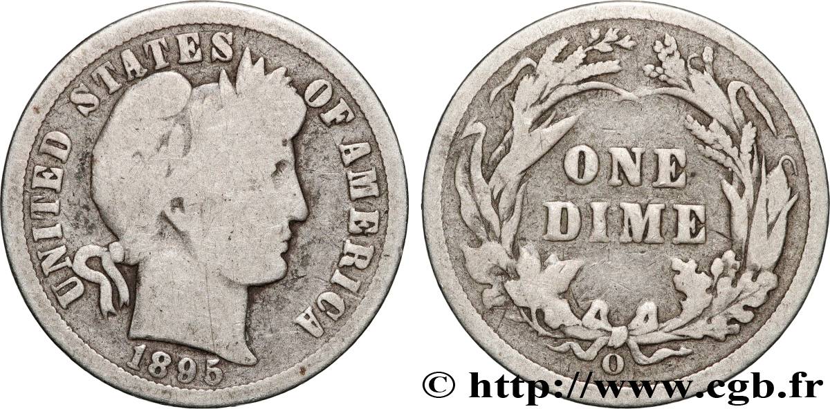 VEREINIGTE STAATEN VON AMERIKA 1 Dime Barber 1895 Nouvelle-Orléans S 