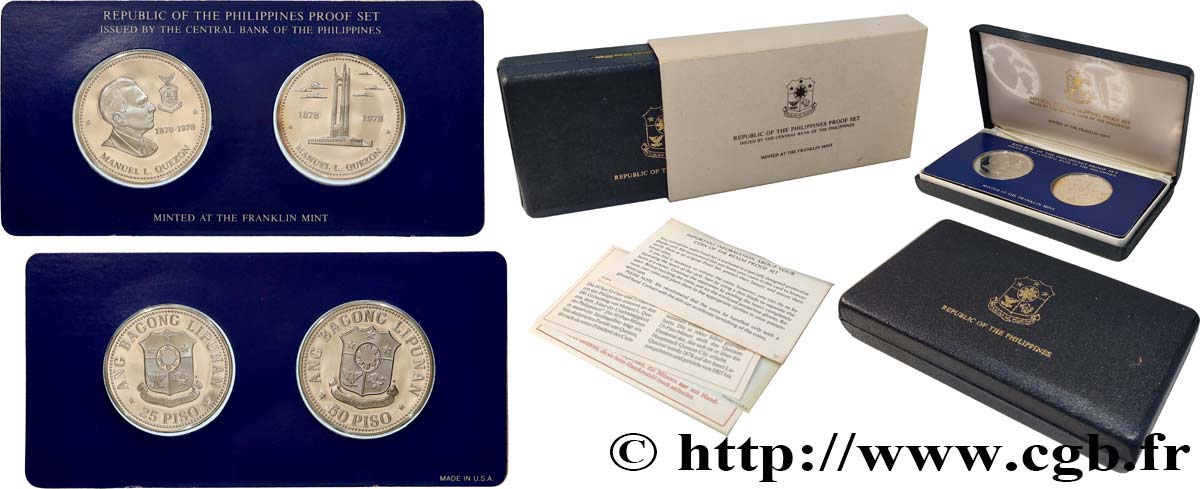 PHILIPPINES Série Proof 2 monnaies 1978 Franklin Mint MS 