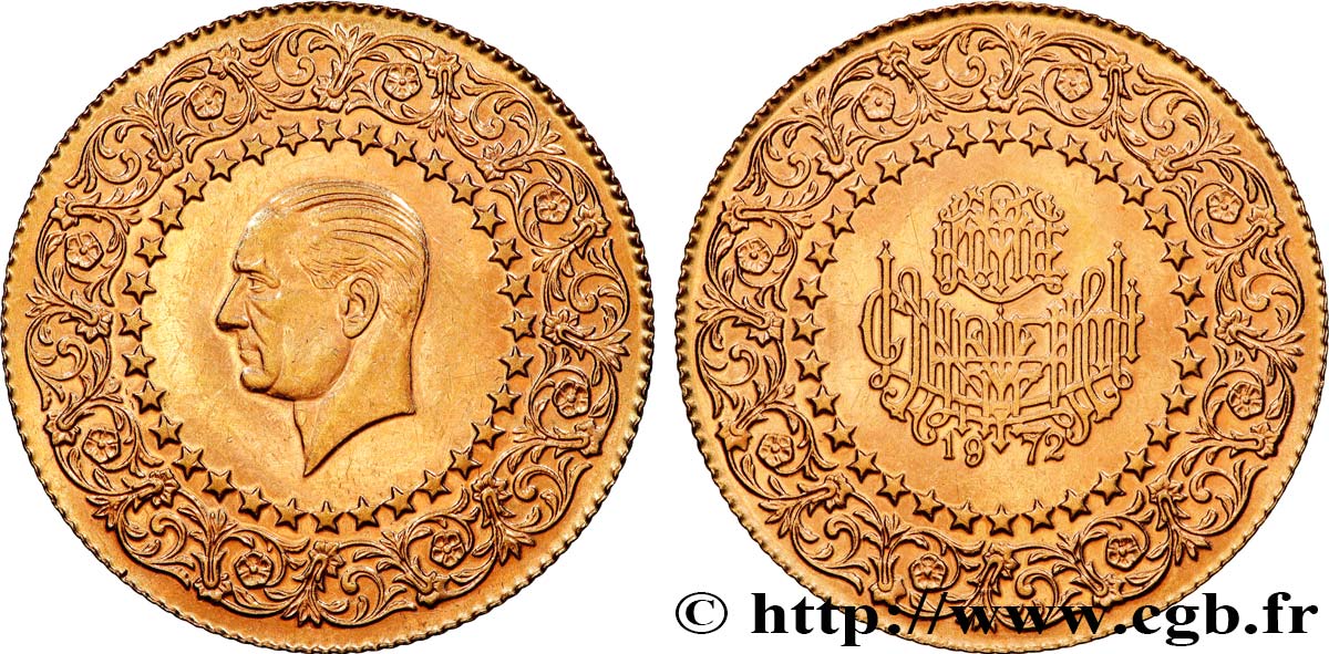 GOLD, PALLADIUM & PLATINUM INVESTMENT 100 Kurush Mustafa Kemal Atatürk série des  monnaies de luxe 1972  AU 