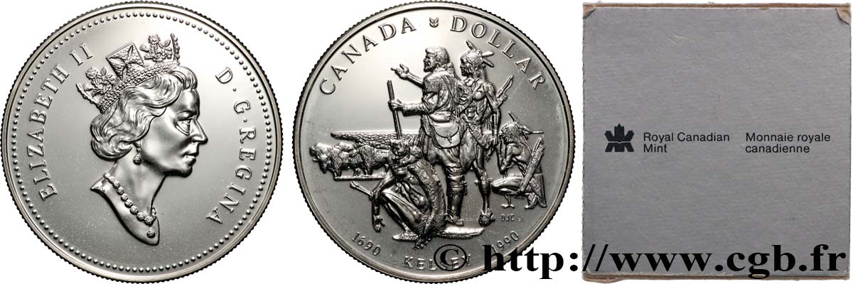 CANADA 1 Dollar Elisabeth II / L’explorateur et trappeur Henry Kelsey 1990  MS 