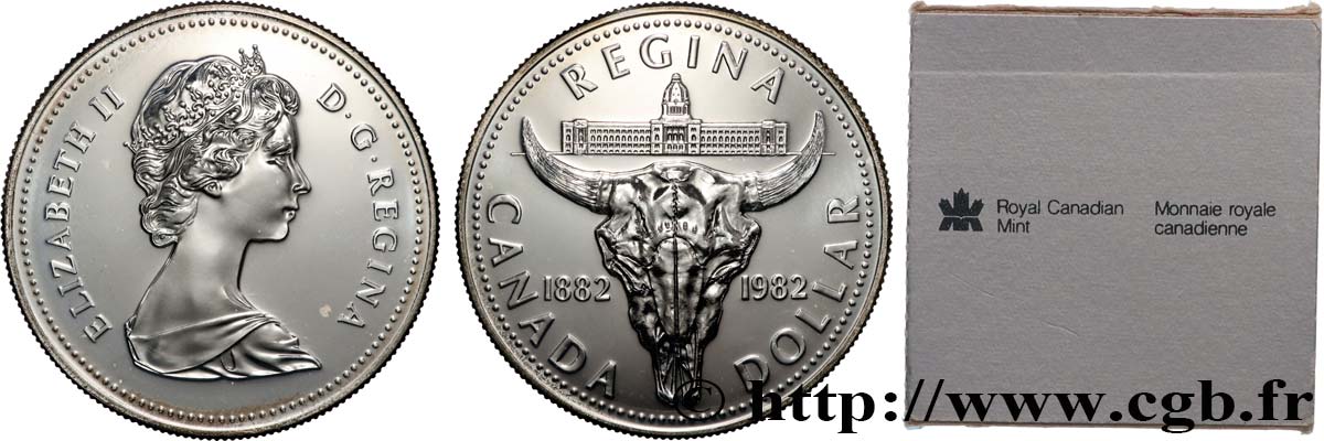 CANADA 1 Dollar 100e anniversaire de la fondation de la ville de Regina 1982  SPL 