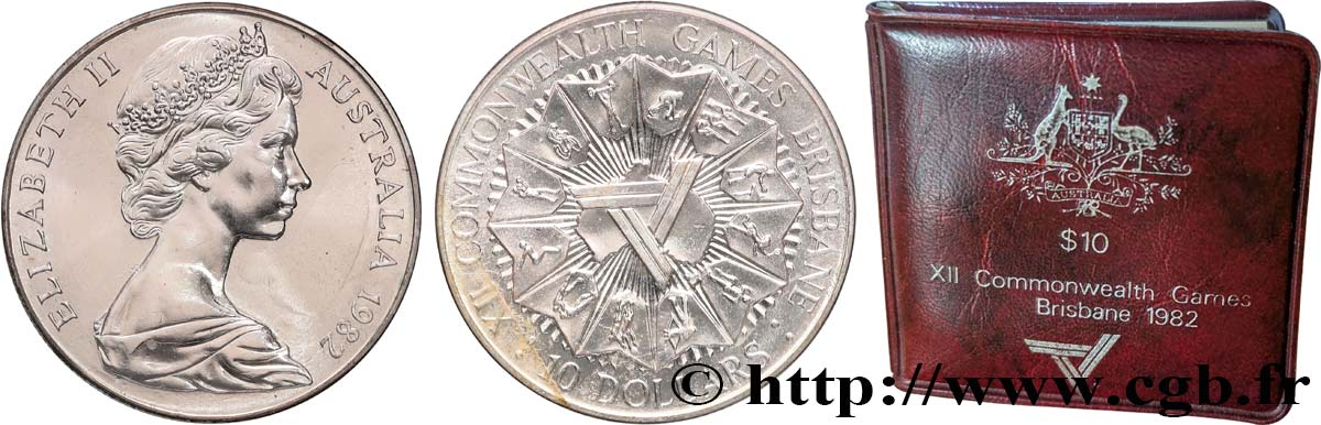 AUSTRALIE - ÉLISABETH II 10 Dollars XXIe Jeux du Commonwealth 1982  SPL 