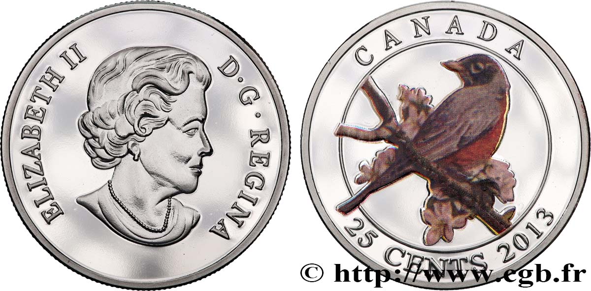 CANADA 25 Cents Proof Merle d’Amérique 2013  SPL 