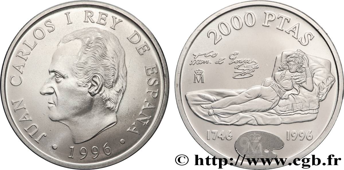 ESPAGNE 2000 Pesetas roi Juan Carlos, Francisco Goya 1996  SPL 