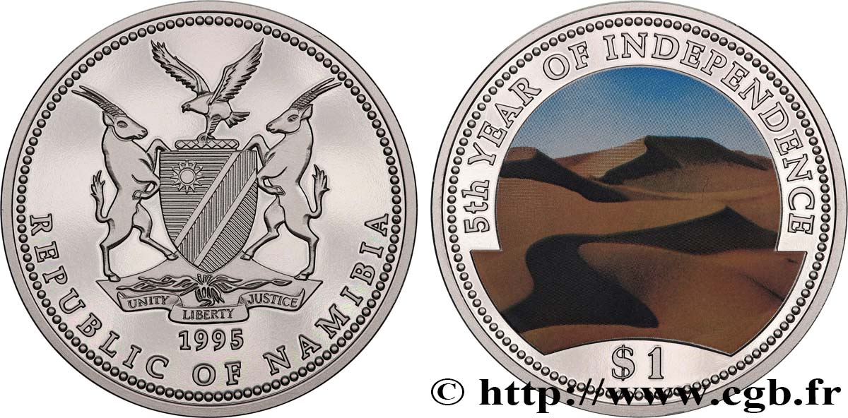 NAMIBIE 1 Dollar Proof Indépendance 1995  SPL 