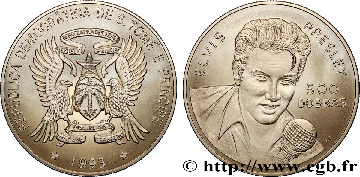 SAINT THOMAS et PRINCE 500 Dobras Proof Elvis Presley 1993  SPL 