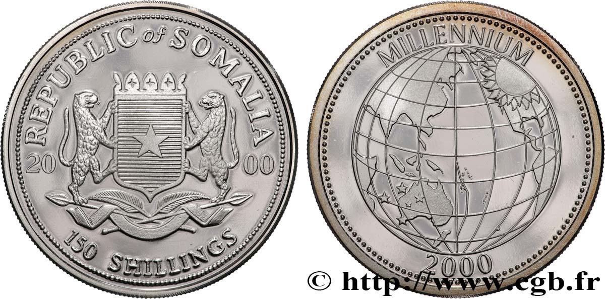 SOMALIE 150 Shillings Proof Millennium 2000  SPL 