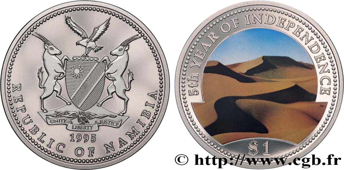 NAMIBIA 1 Dollar Proof Indépendance 1995  MS 