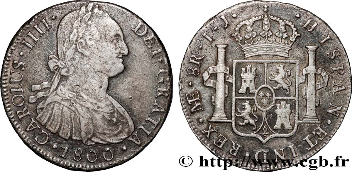 PERU - CHARLES III 8 Reales  1800 Lima XF 