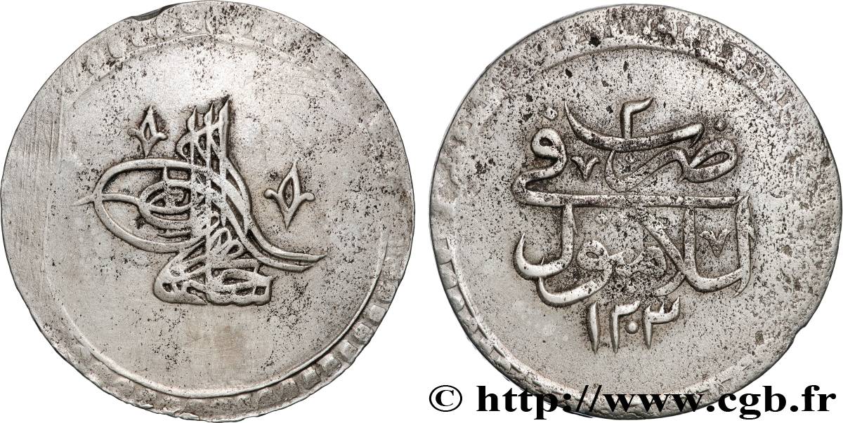 TURKEY 2 Kurush au nom de Selim III AH1203 an 6 1794 Constantinople XF 