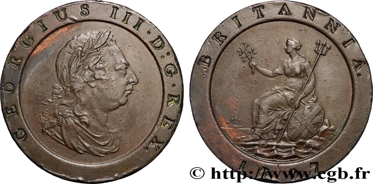 GREAT BRITAIN - GEORGE III 2 Pence  1797 Soho AU 