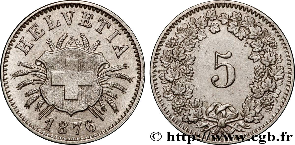 SUIZA 5 Centimes (Rappen) 1876 Berne MBC+ 