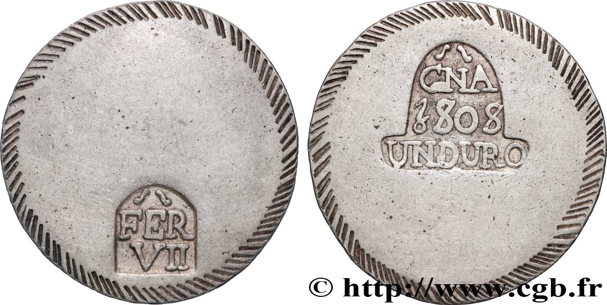 ESPAGNE - SIÈGE DE GÉRONE 5 Pesetas ou Duro 1808 Gérone TTB+ 