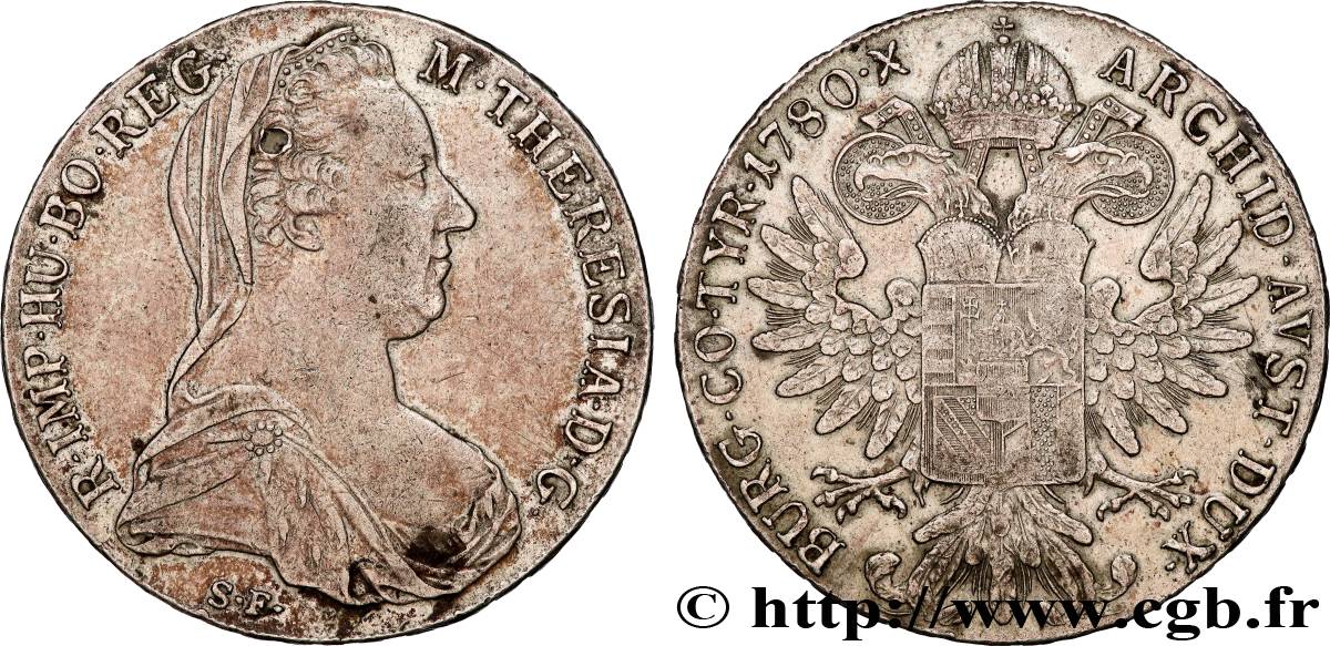 AUSTRIA 1 Thaler (REFRAPPE) Marie-Thérèse 1780 Vienne MBC 