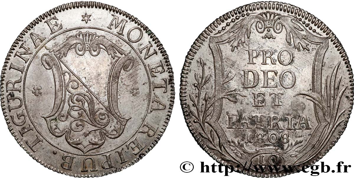 SWITZERLAND - CANTON OF ZÜRICH 10 shillings 1808 Zürich AU 