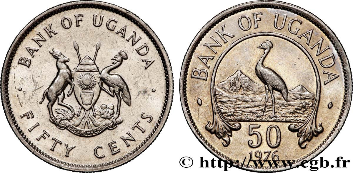 UGANDA 50 Cents 1976 Llantrisant MS 