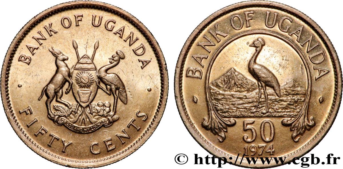 OUGANDA 50 Cents 1974 Londres SPL 