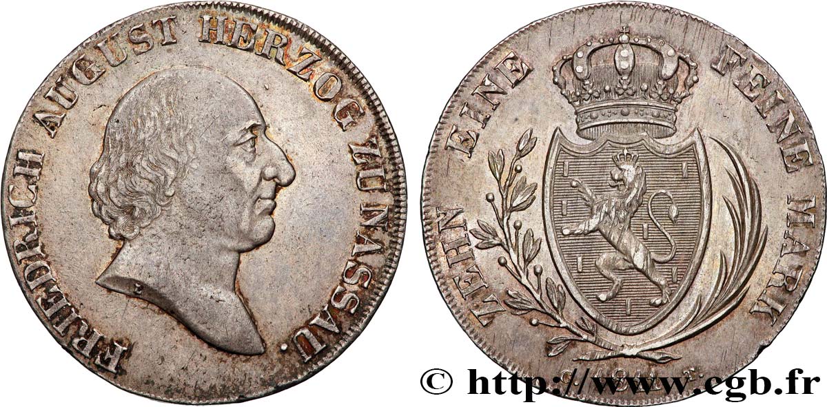 ALLEMAGNE - NASSAU 1 Thaler Frédéric-Auguste 1811  SUP 