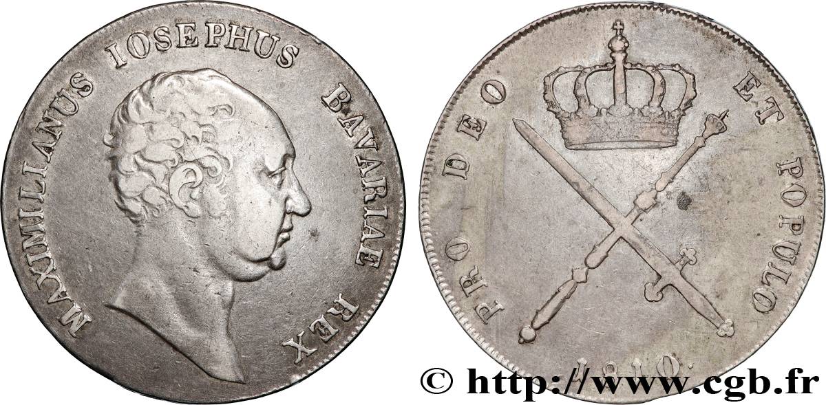 GERMANY - BAVARIA Thaler à la couronne 1810 Münich XF 