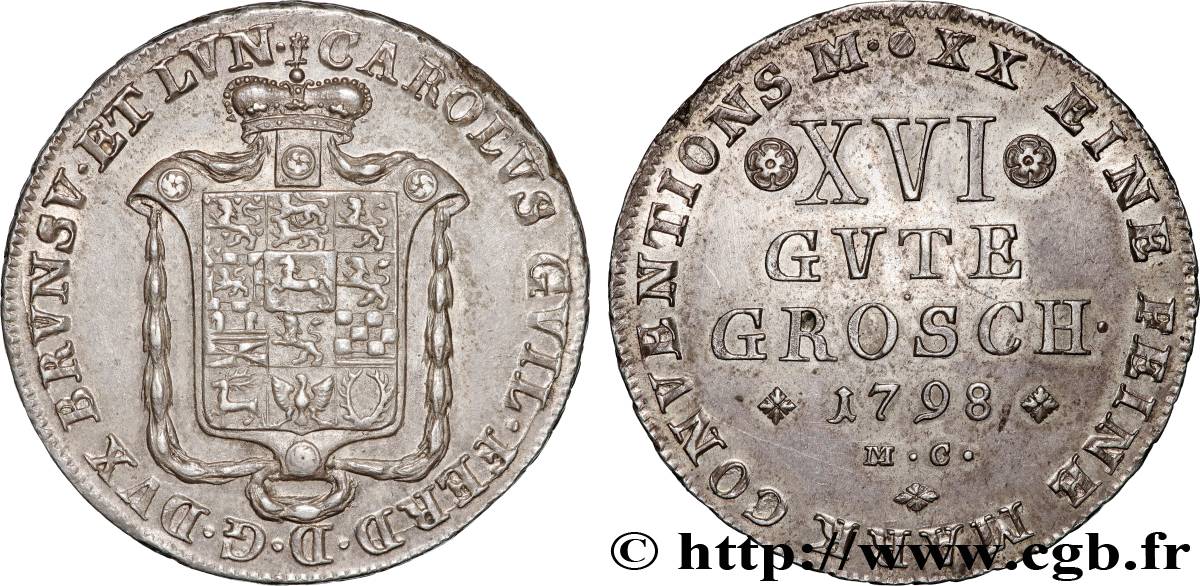 ALLEMAGNE - BRUNSWICK 16 Gute Groschen 1798 Brunswick TTB+ 