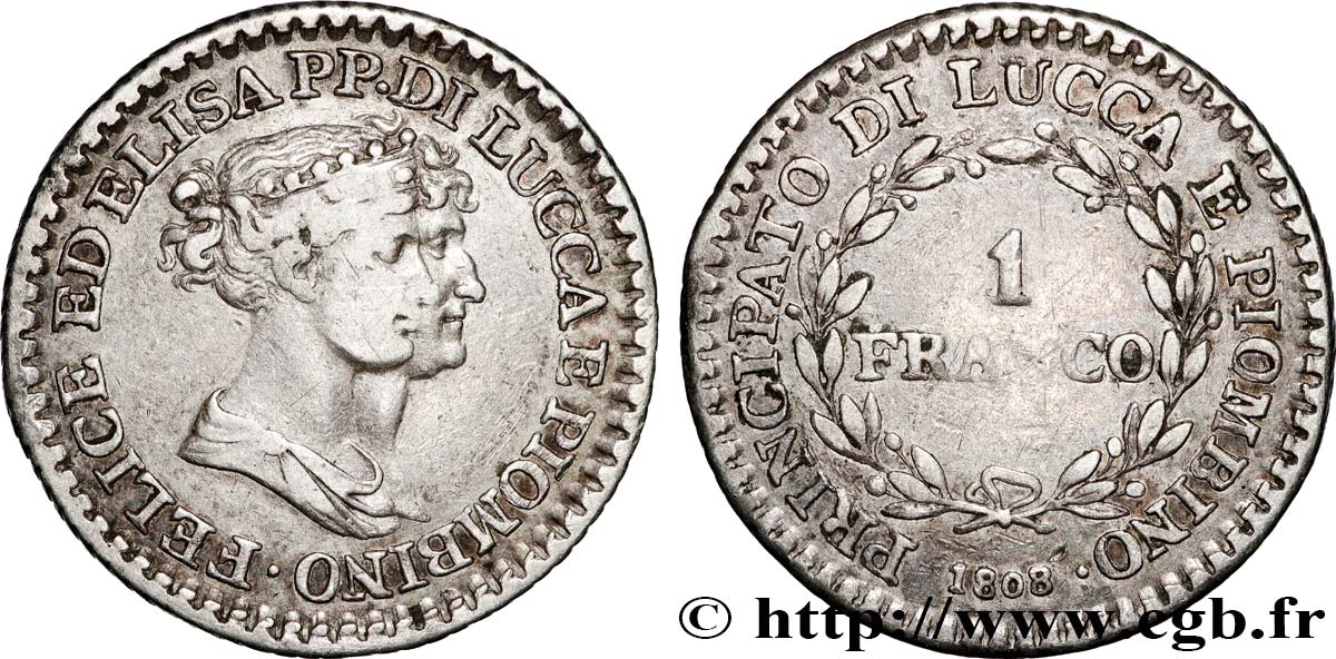 ITALIE - LUCQUES ET PIOMBINO 1 Franco 1808 Florence TTB 