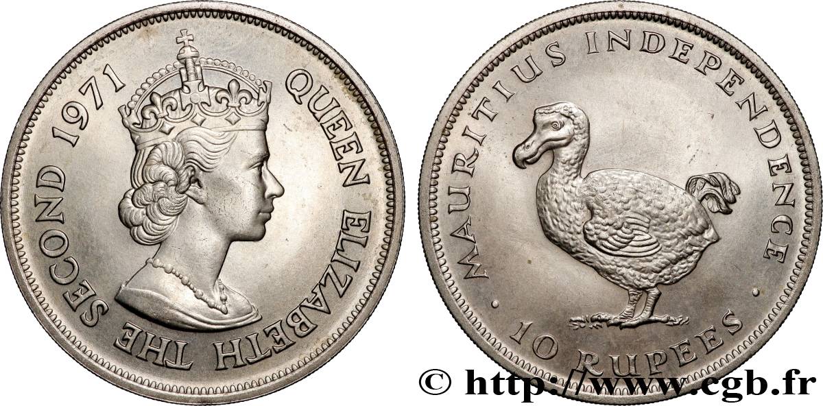 ÎLE MAURICE 10 Rupees (Roupies) Indépendance 1971  SPL 