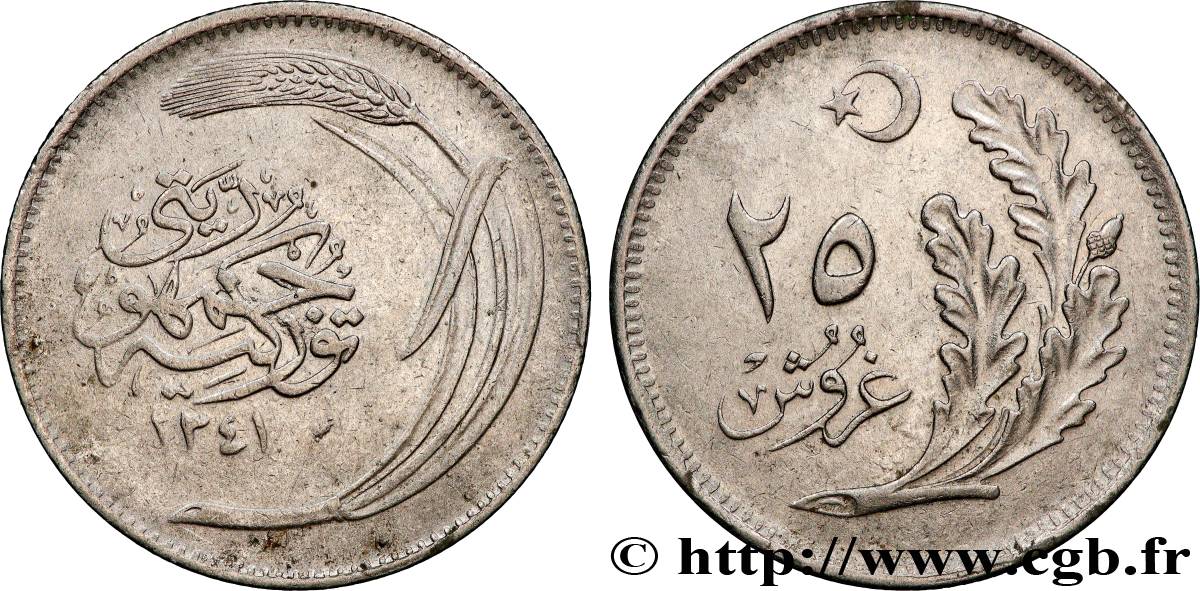 TURQUíA 25 Kurus AH 1341 (1925)  MBC+ 