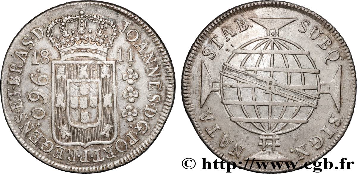 BRAZIL - JOHN VI 960 Reis  1811 Rio de Janeiro AU 