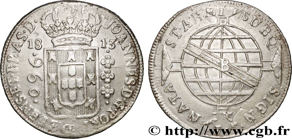 BRÉSIL - JEAN VI 960 Reis  1813 Bahia MBC+ 