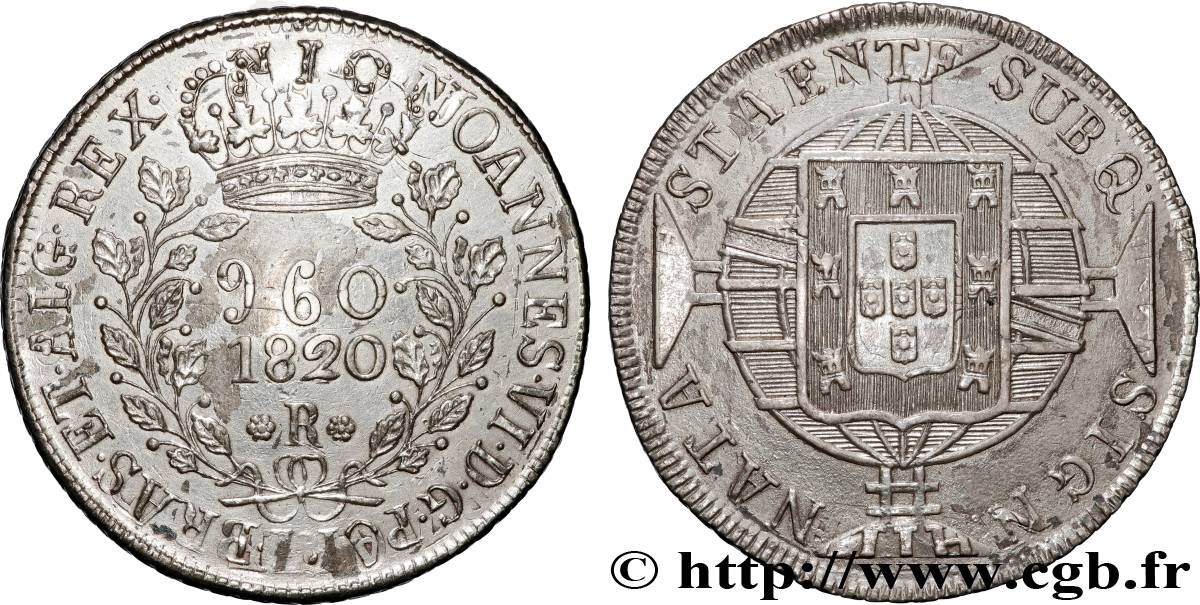 BRAZIL - JOHN VI 960 Reis  1820 Rio de Janeiro AU 