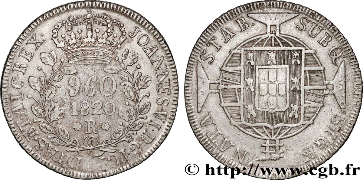 BRAZIL - JOHN VI 960 Reis  1820 Rio de Janeiro XF 