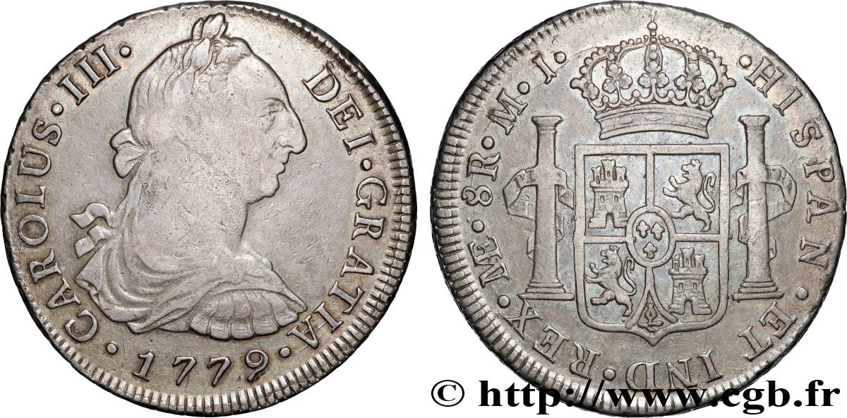 PÉROU - CHARLES III 8 Reales  1779 Lima TTB 