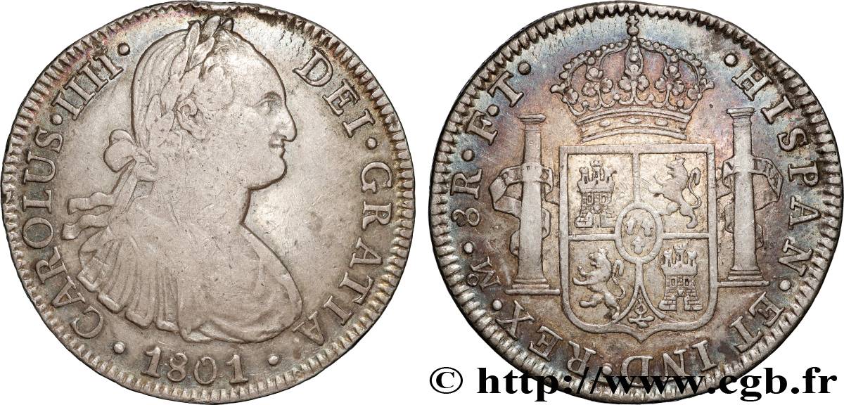 MEXIQUE - CHARLES IV 8 Reales  1801 Mexico TTB 