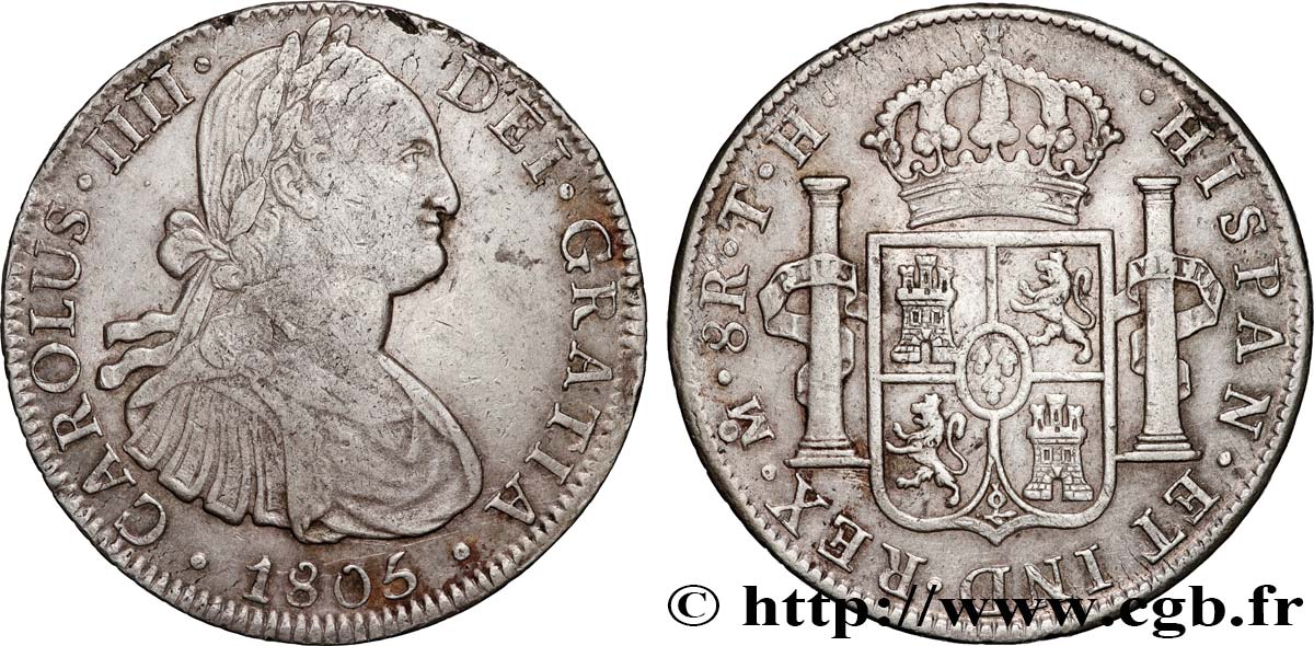 MEXICO - CHARLES IV 8 Reales 1805 Mexico XF 