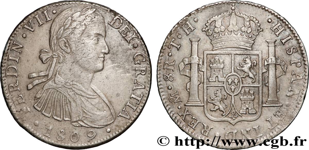 MEXICO - FERDINAND VII 8 Reales  1809 Mexico XF 