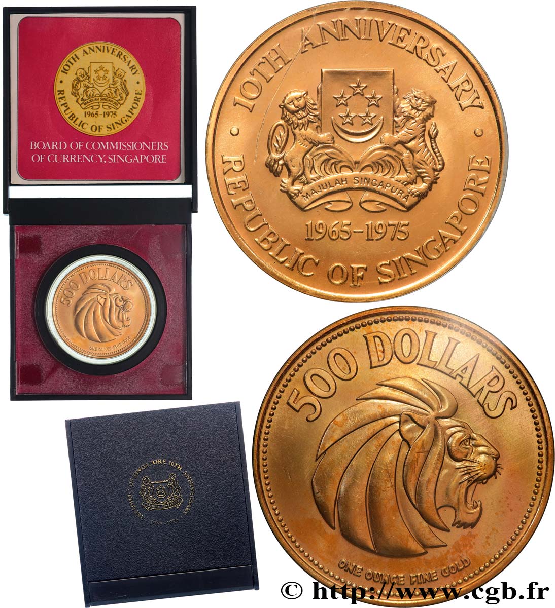 SINGAPOUR 500 Dollars Lion 1975  SPL 