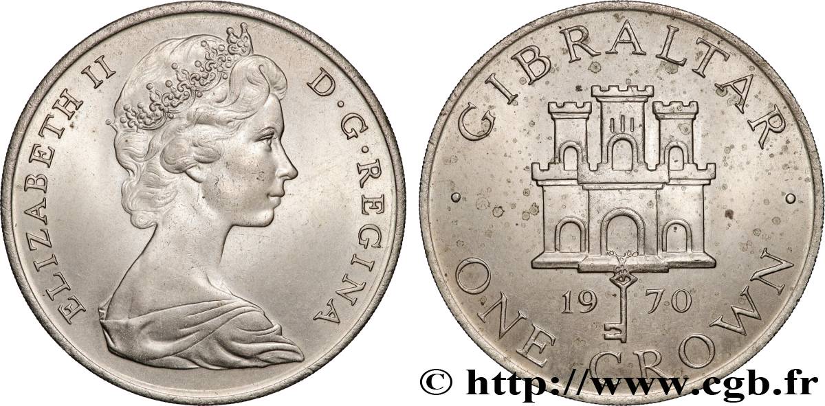 GIBRALTAR 1 Crown Elisabeth II 1970  EBC 