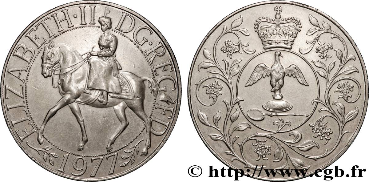 ROYAUME-UNI 25 New Pence jubilé d’argent d’Elisabeth II 1977  SUP 