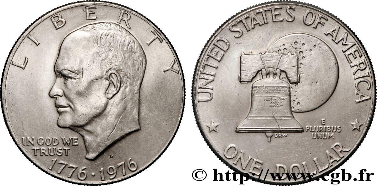 STATI UNITI D&nbsp;AMERICA 1 Dollar Eisenhower bicentenaire 1976 Philadelphie q.SPL 