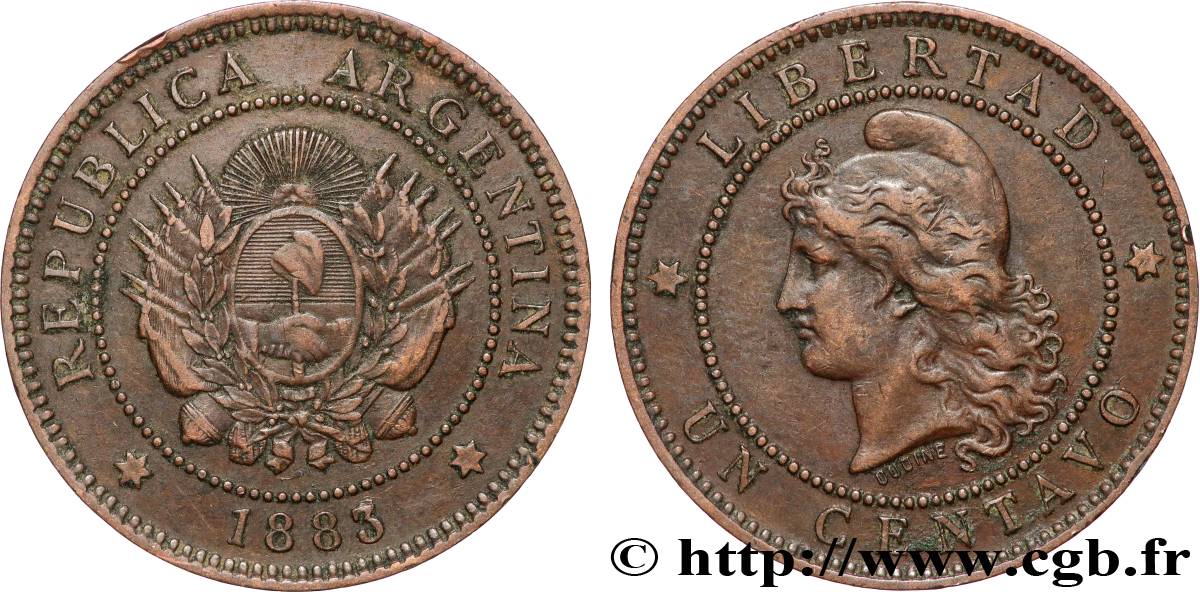 ARGENTINE 1 Centavo 1883  TTB 