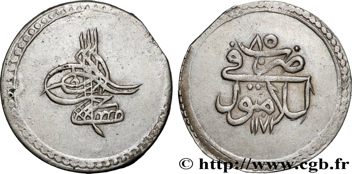 TURQUIE 10 Para frappe au nom de Mustapha III AH1171 an 85 1772 Constantinople TTB 