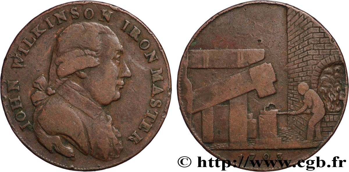 VEREINIGTEN KÖNIGREICH (TOKENS) 1/2 Penny John Wilkinson (Warwickshire 1793  fSS 