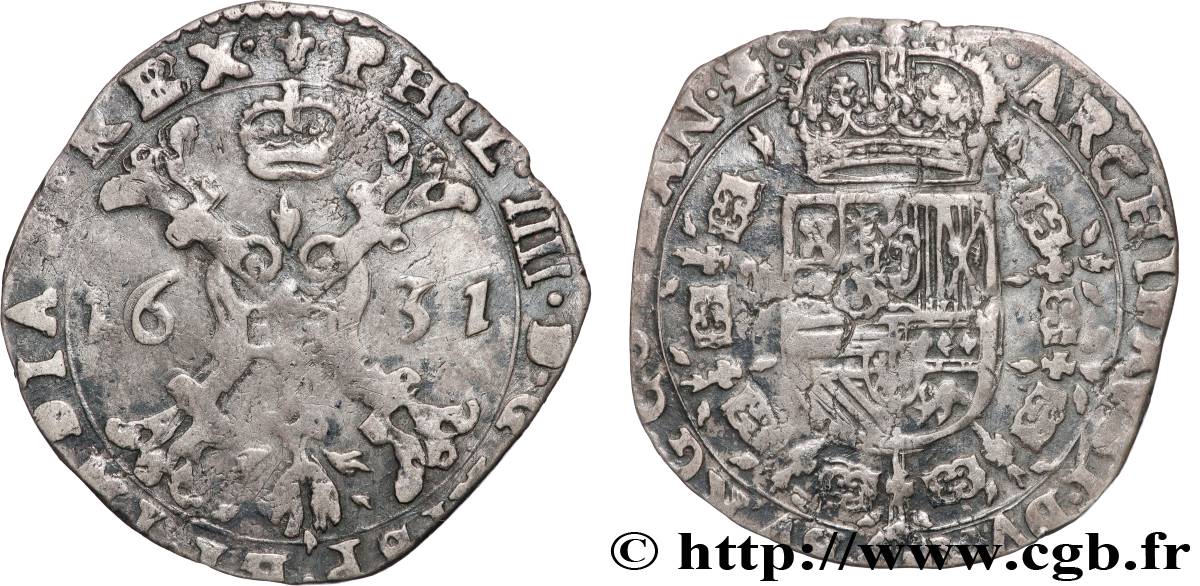 BELGIO - PAESI BASSI SPAGNOLI 1/4 Patagon Philippe IV 1631 Bruges BB 