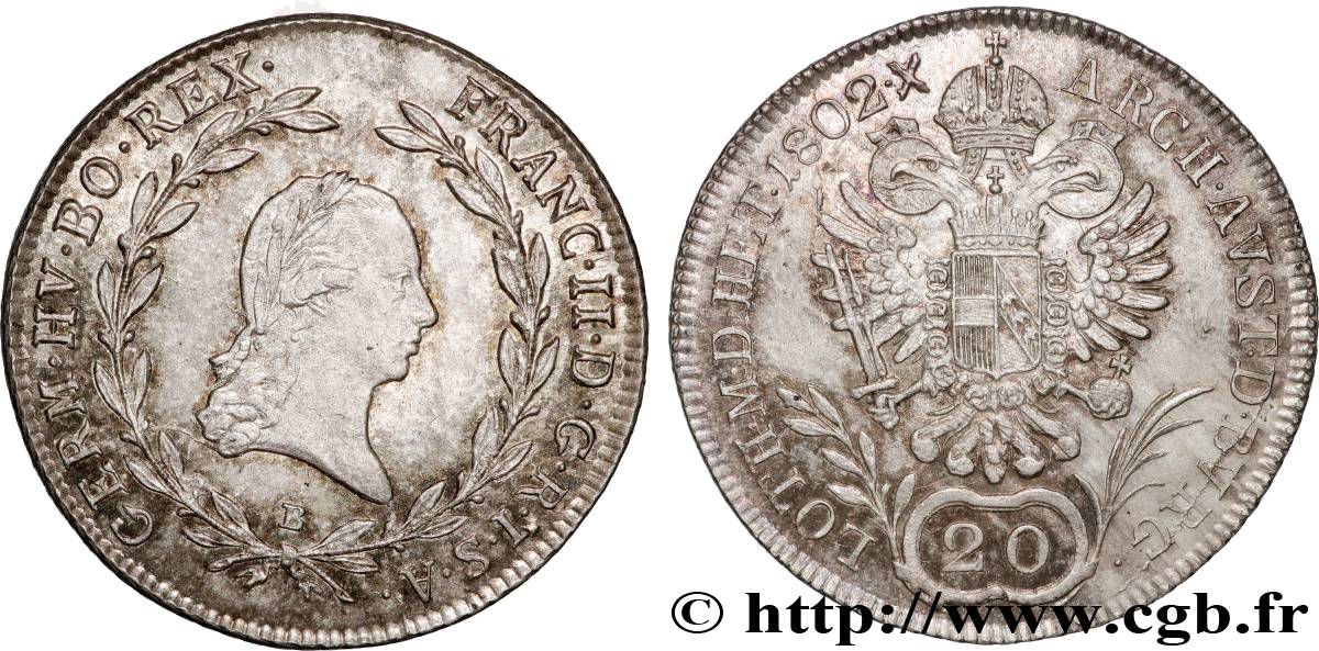 AUSTRIA 20 Kreuzer François II 1802 Kremnitz AU 