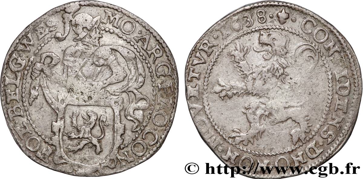 PAYS-BAS - PROVINCES-UNIES - FRISE OCCIDENTALE Demi-daldre ou demi-écu au lion 1638  TTB 