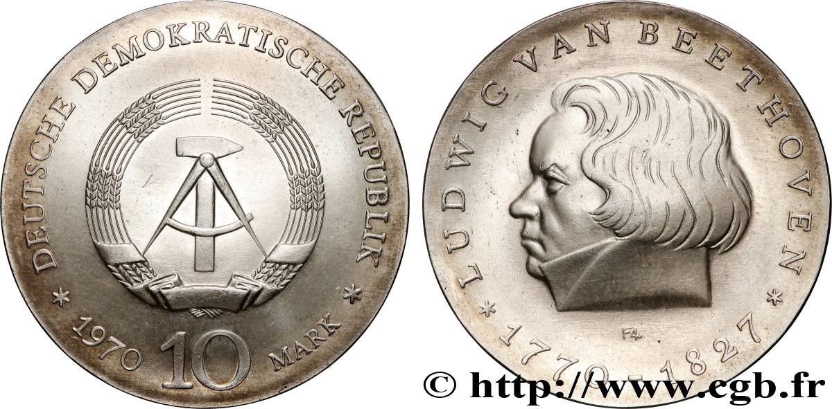 GERMAN DEMOCRATIC REPUBLIC 10 Mark Ludwig Van Beethoven 1970 Berlin MS 