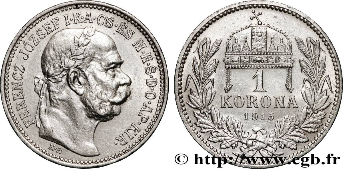 HUNGRíA 1 Korona François-Joseph 1915 Kremnitz MBC+ 