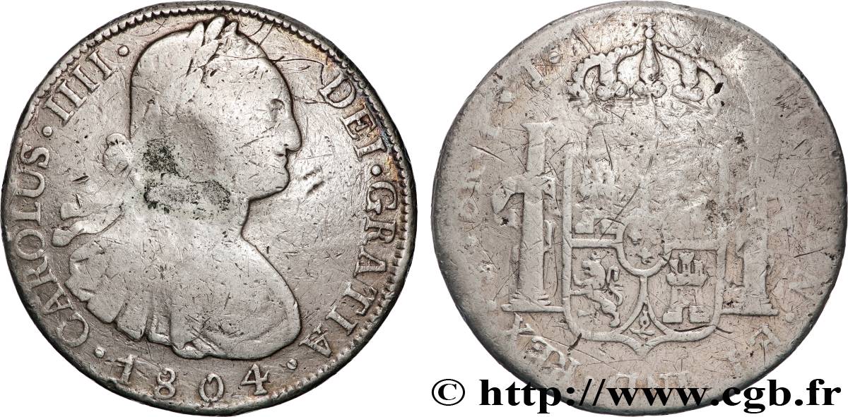 BOLIVIA - CARLOS IV 8 Reales  1804 Potosi BC 