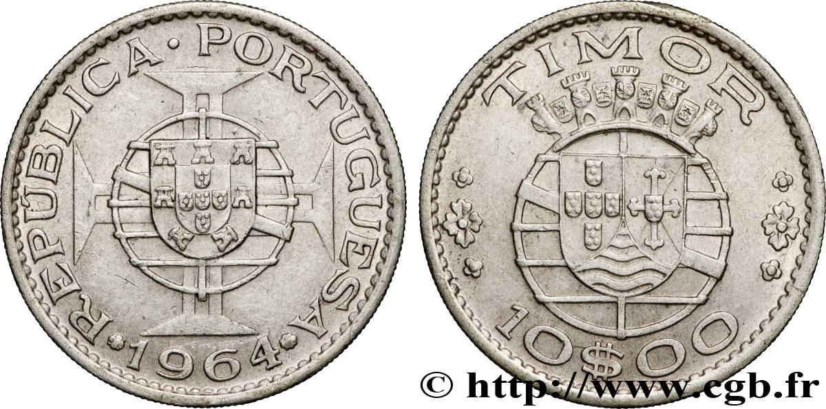 TIMOR 10 Escudos Colonie Portugaise 1964  q.SPL 